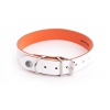 Collier Allure en cuir Blanc/Orange - L.62 x l.3,1 x 40-55 cm