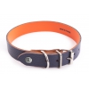 Collier Allure en cuir Gris/Orange - L.47 x l.2,2 x 33-42 cm