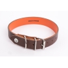 Allure necklace in Brown/Orange leather - L.30 x W.1,6 x 20-27 cm