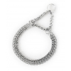 Dog chrome 2-row semi-choke collar - 2,5mm - 45 cm