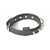 Collier clouté en cuir noir pour chien - Super confort - larg 25mm Long 40cm