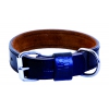 Black Leather dog collar - Black & Tan - W35mm L60cm