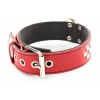 Collier en cuir rouge pour chien  - spécial molosse - 60 x 4,5 cm