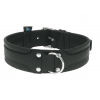 Dog collar - black comfort leather - 40 x 2,5 cm