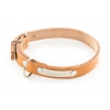 Coupé franc natural leather Dog Collar - W16mm L40cm