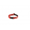 Collier pour chien nylon rouge & noir - 2,5 x 35 à 55 cm