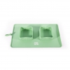 Gamelle double pliable silicone pour chien et chat - vert