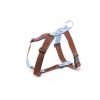 Harnais nylon bleu & marron - M - 4 x 65 à 100 cm
