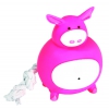 Jouet vinyle corde cochon 11,5 cm 