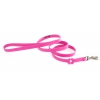 Fuchsia leather dog lead - leather fancy leatherwork clover - W 16mm L 100cm