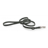 Grey leather dog lead - leather fancy leatherwork clover - W 10mm L 100cm