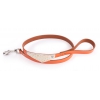 Miami straight cut leather leash and leather bandana - Gold Cognac