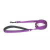 Laisse double épaisseur pour chien en nylon mauve - larg 40mm Long 120cm