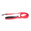 Laisse double épaisseur pour chien en nylon rouge - larg 40mm Long 120cm