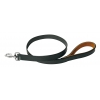 Dog lead Black Leather - Black & Tan - W25mm L100cm