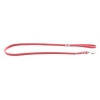 Red leather lead for dogs - classic leather stitched with plate - W 16mm L 100cm