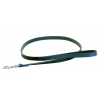 Green leather lead for dog - cut stung franc - W 14mm L 100cm