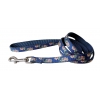 Laisse pour chien - nylon romantique bleu - 120x2,5cm