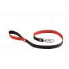 Dog nylon lead - red & black - M - 2,5 x 100 cm