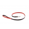 Dog nylon lead - red & black - S - 1,5 x 100 cm