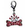 Pendentif os/couronne strass rouge 3cm