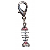 Pendentif Poisson strass blanc et rose 2,5cm