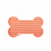 Tapis de léchage "os" silicone pour chien - rose
